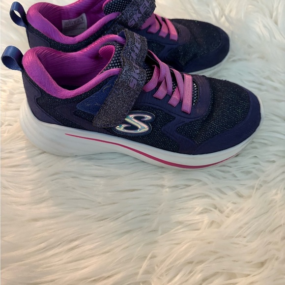 Skechers Kids' Sparkle Navy and Pink Sneakers - Picture 6 of 6